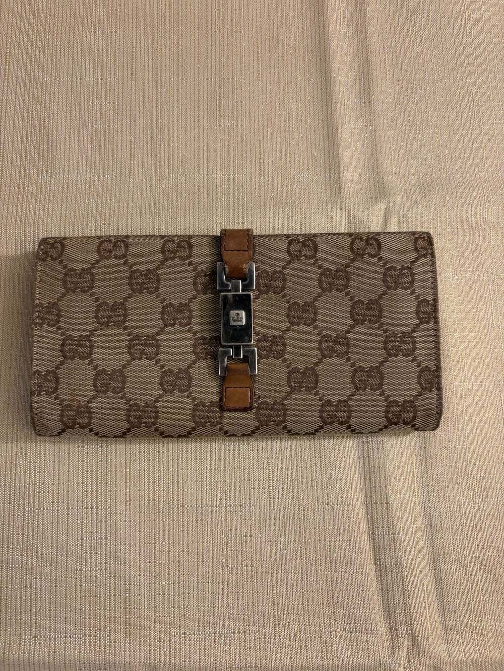 Gucci Jackie GG Monogram Canvas Long Continental Wallet Brown